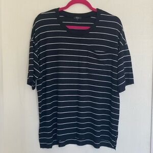 Rails Womens Top Size Large Micah Striped Soft Breathable Loose Fitted Raw-Cut